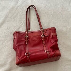 𝅺coach Red Premium Gallery East West Purse